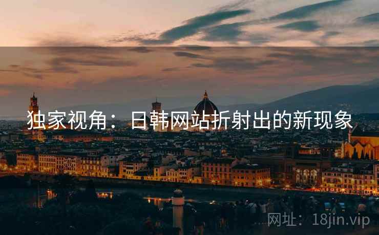 独家视角：日韩网站折射出的新现象