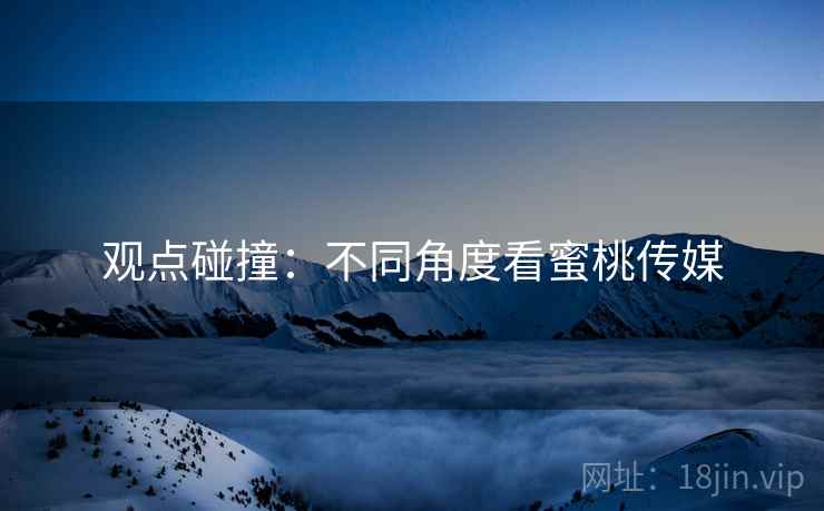 观点碰撞：不同角度看蜜桃传媒